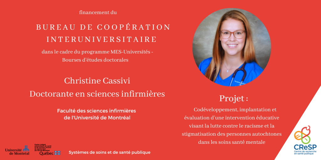 Christine Cassivi - bourse doctoral