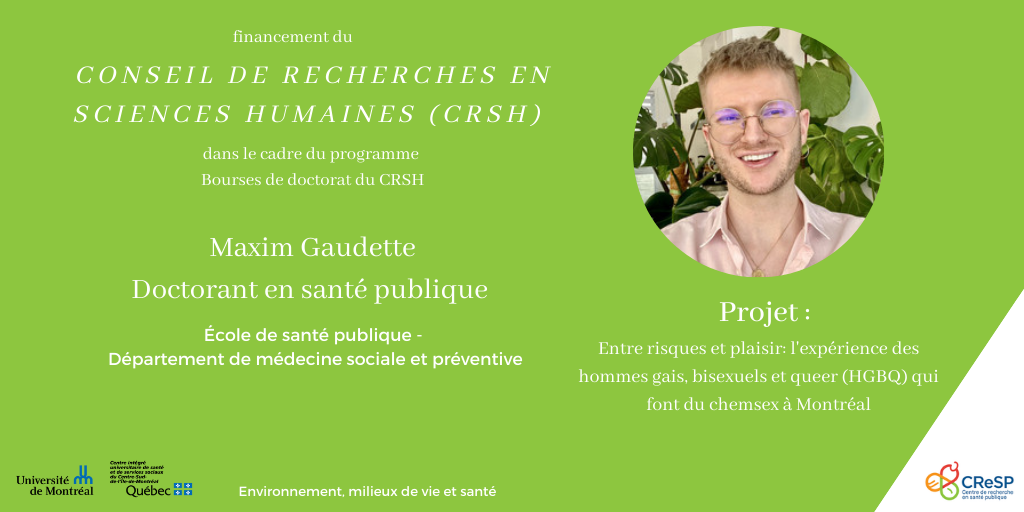 Maxim Gaudette, Bourse doctoral CRSH