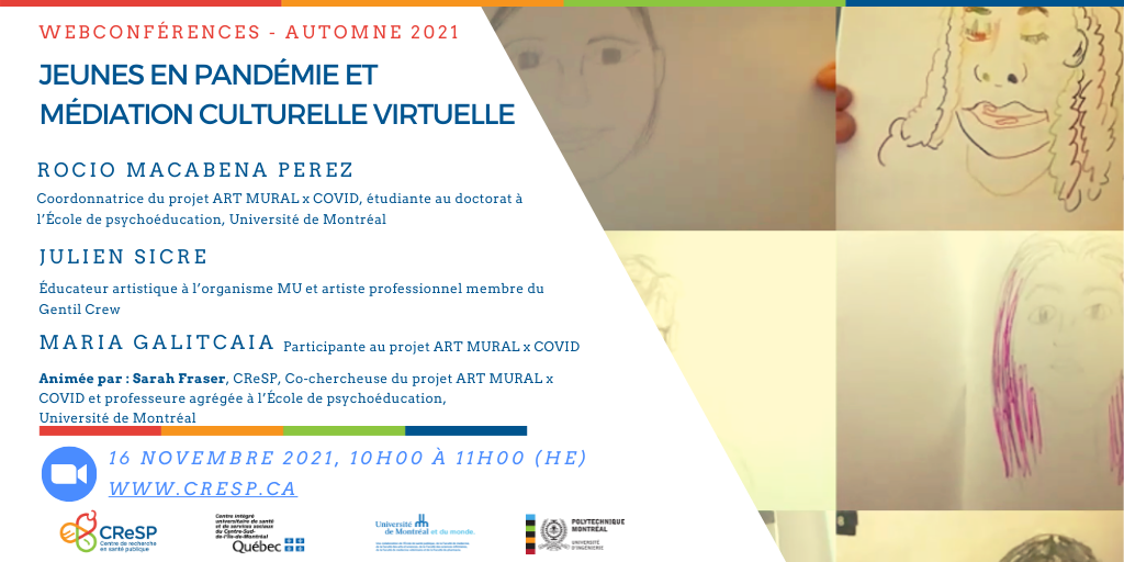 Affiche de la conférence du projet Art Mural X COVID, 16 novembre 2021