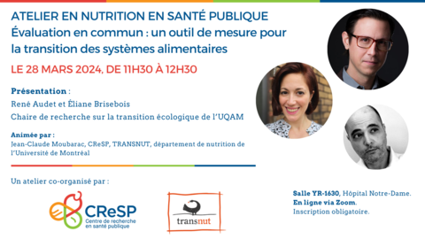 Atelier en nutrition en santé publique - Évaluation en commun